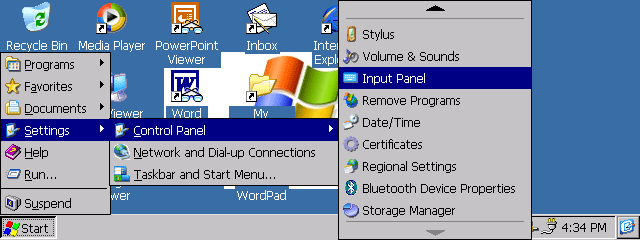 Windows CE .net 4.1 Casacig Control Panel